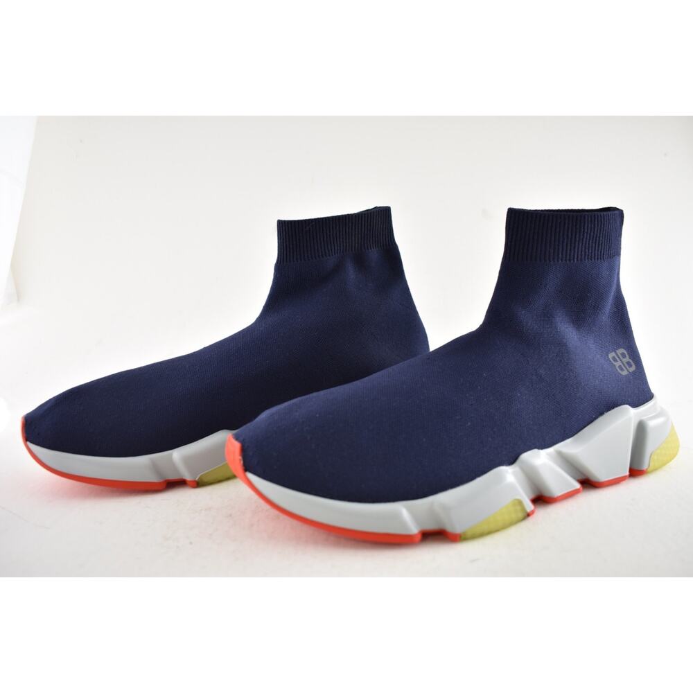Balenciaga Mens Speed Sock Marine Navy Blue Grey BB Logo High Top Sneaker 44 11 - Picture 10 of 12
